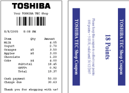 double-sided receipt